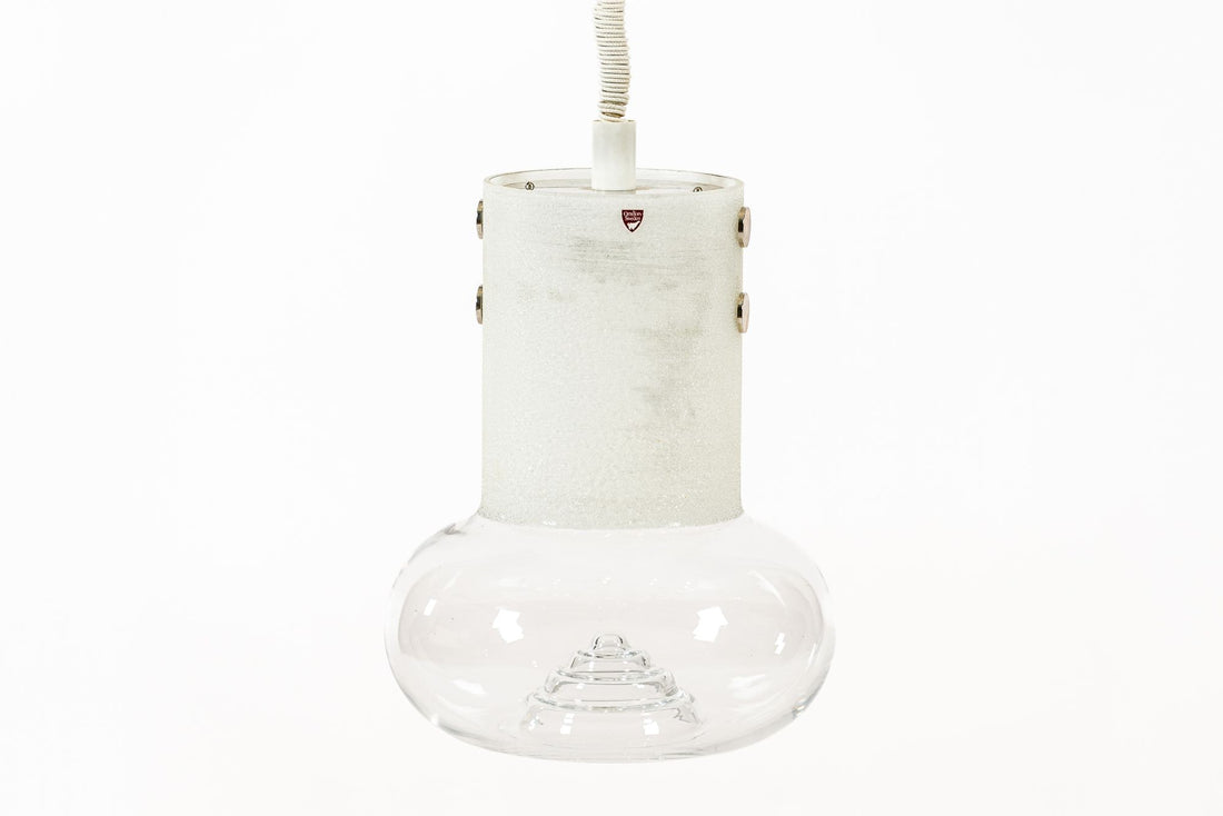 Mid Century Swedish Modern Glass Pendant Lamp by Orrefors