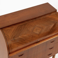 Mid Century Swedish Teak Rolltop Secretary Desk by Egon Ostergaard