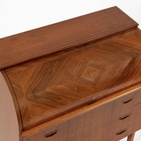 Mid Century Swedish Teak Rolltop Secretary Desk by Egon Ostergaard