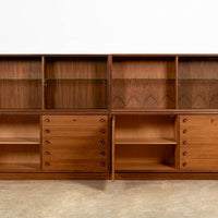 Pair of Swedish Mid-Century Modern Teak Bookcase Display Cabinets, 1960s