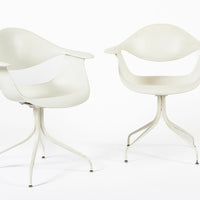 Mid Century White Swag Chairs by George Nelson for Herman Miller