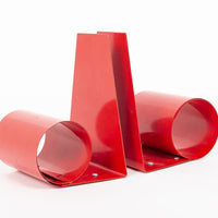 Antique English Art Deco Red Metal Bookends 1940s