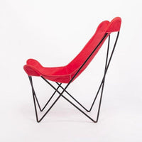 Vintage Mid Century Red Butterfly Canvas and Metal Chair by Knoll, 1970s