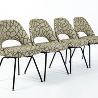 Set of 4 Eero Saarinen Executive Side Chairs for Knoll Mid Century Modern Black Metal