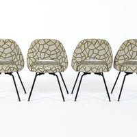Set of 4 Eero Saarinen Executive Side Chairs for Knoll Mid Century Modern Black Metal