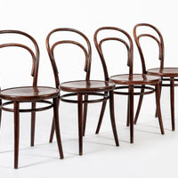 Vintage Bent Wood Cafe Bistro Chairs by Drevounia, Set of 8