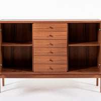 Mid Century Danish Teak Wood Credenza Sideboard Cabinet