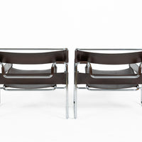 Pair of Mid Century Brown Wassily Chairs by Marcel Breuer for Stendig, 1960s, Labeled