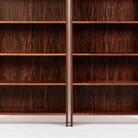 Pair of Mid Century Scandinavian Modern Tall Rosewood Bookcases