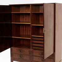 Mid Century Swedish Modern Tall Rosewood Cabinet