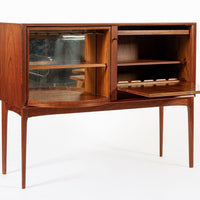 Mid Century Teak Bar Cabinet with Lazy Susan by Fredrik Kayser (attr.)