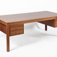 Danish Mahogany Executive Desk by Søborg Møbler, Mid Century Modern Desk, 2 Matching Avail