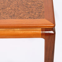 Mid Century Wood & Cork Extendable Dining Table by Edward Wormley