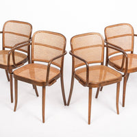 Mid Century Bentwood & Cane Cafe Chairs by Joseph Hoffman for Stendig