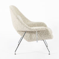 Early Restored Mid Century Ivory Wool Womb Chair by Saarinen for Knoll, Multiples/Custom Avail