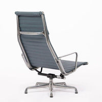 Eames Blue Gray Leather Office Lounge Chair for Herman Miller - 2 Available