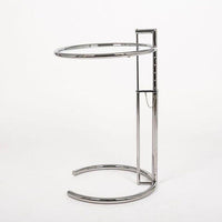 Mid Century Glass & Chrome Round Side Table by Eileen Gray (attr.)