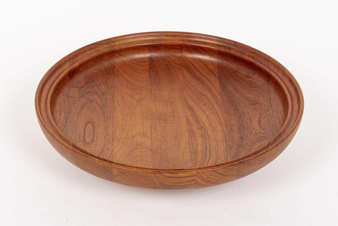 Danish Modern Large Teak Wood Bowl by Henning Koppel for Georg Jensen, 1960s
