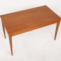 Antique French Art Deco Cherry Wood Writing Desk Table by Jacques Quinet
