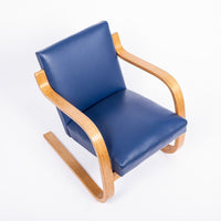 Bauhaus 402 Blue Arm Chair by Alvar Aalto, Made in Finland, 1930s