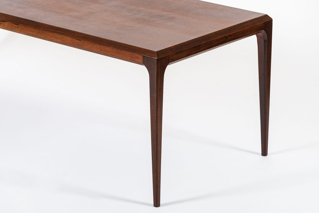 Vintage Danish Modern Long Rosewood Coffee Table by Johannes Andersen 1960s