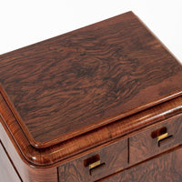 Antique Art Deco Small Wood Side Cabinet or Nightstand 1940s