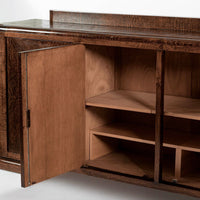 Antique French Art Deco Wood Parquetry Sideboard Cabinet by Adolphe Chanaux (attr)