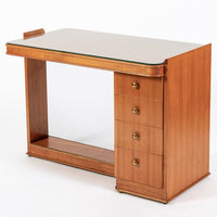 Antique French Art Deco Dominique Lemonwood Desk 1930s