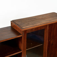 Antique French Art Deco Rosewood Vitrine Display Cabinet or Bookcase, 1940s