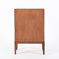 Antique Art Deco Scandinavian Small Oak Wood Side Cabinet or Nightstand 1950s