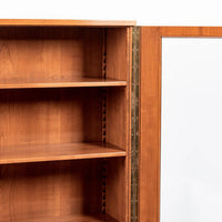 Art Deco Cherry & Burl Wood Display China or Bar Cabinet 1930s