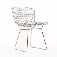 Mid Century Modern Silver Wire Dining Side Chairs by Harry Bertoia for Knoll