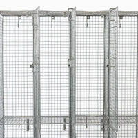 Pair British Industrial Metal Wire Mesh Locker Sets, Made in the UK