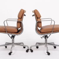 Eames for Herman Miller Brown Leather Desk Chair Pair 2000s