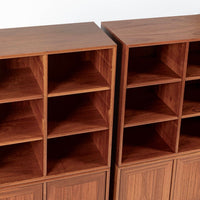 Danish Modern Modular Bookshelf Cabinet System in Teak Wood