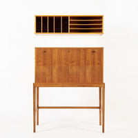 Exceptional Mid Century Danish Drop-Front Secretary Desk & Wall Shelf by Ditzel
