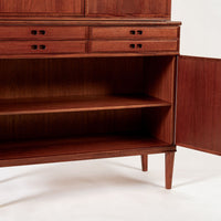 Mid Century Danish Modern Teak Storage Cabinet, Circa 1960, Two-Piece