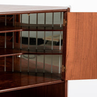 Mid Century Danish Teak Wood Corner Bar Cabinet 1960s