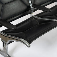 Mid Century Eames for Herman Miller Black Tandem Sling Seating 1990s