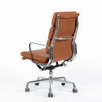 Herman Miller Eames Tall Medium Brown Leather Desk Chair Soft Pad
