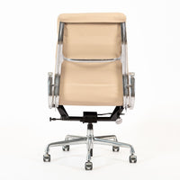 Eames Herman Miller Tall Cream Leather Office Chair Aluminum Group