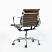 Eames Herman Miller Aluminum Group Thin Pad Brown Leather Office Chair, 2008