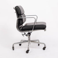 Mid Century Black Leather Aluminum Group Desk Chair by Eames for Herman Miller