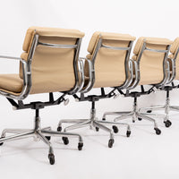 Eames Herman Miller Tan Leather Desk Chairs 2000s Set of 4