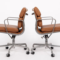 Mid Century Brown Leather Office Chairs by Eames for Herman Miller