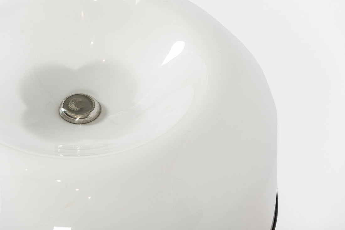 Extra Large Mid Century Italian White & Chrome Table Lamp by iGuzzini