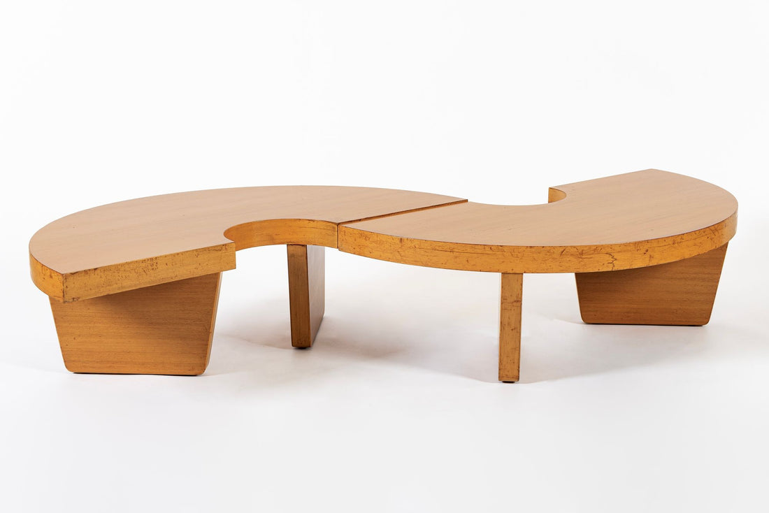 Mid Century Mahogany Wood Nuclear Coffee Table by Harvey Probber