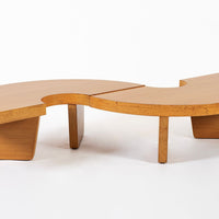 Mid Century Mahogany Wood Nuclear Coffee Table by Harvey Probber