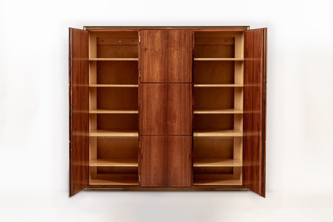Exceptional Mid Century Danish Modern Floating Rosewood Wall Cabinet 1950s