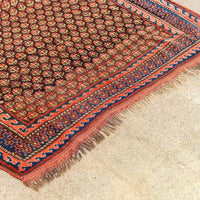 Antique Handmade Kurdish Red and Pink Floor Rug Runner 6x11